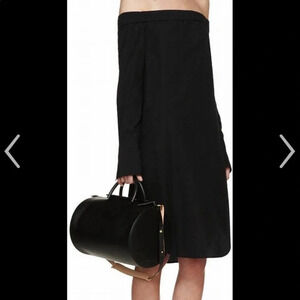 Rag & bone black off the shoulder long sleeve shirt dress size xs oversized